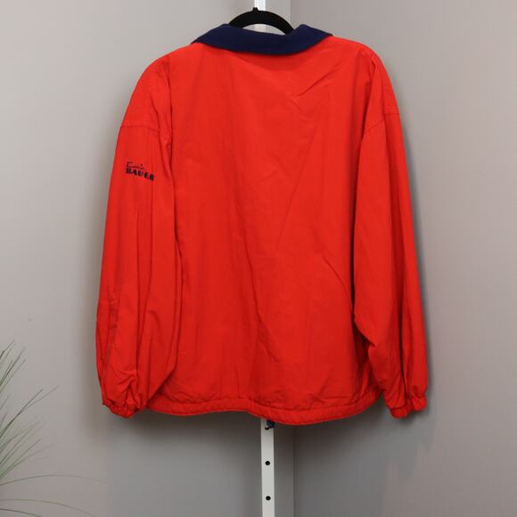 Vintage Eddie Bauer Made in USA Red Nylon Fleece Lined Jacket Size L - Picture 2 of 3